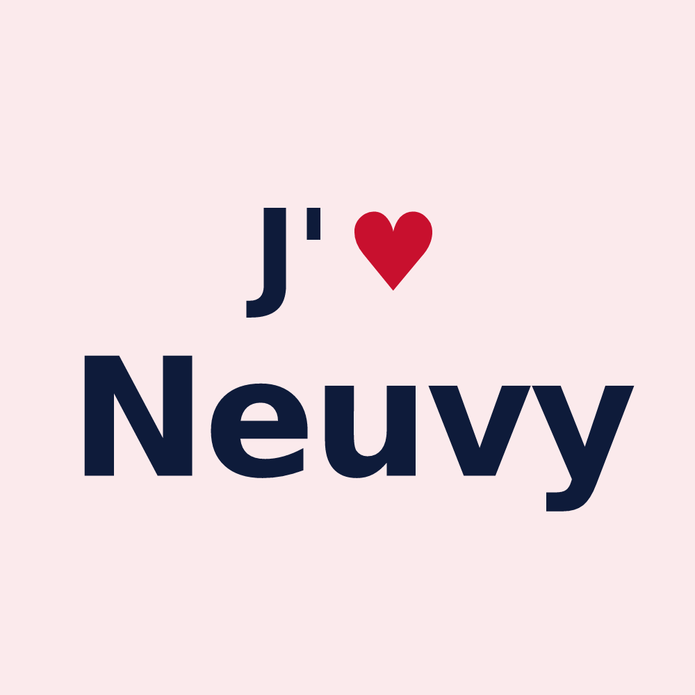 Magnet personnalisé Neuvy — design J'aime Neuvy