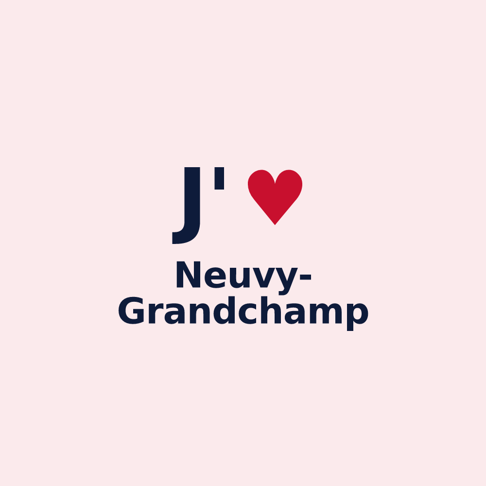 Magnet personnalisé Neuvy-Grandchamp — design J'aime Neuvy-Grandchamp