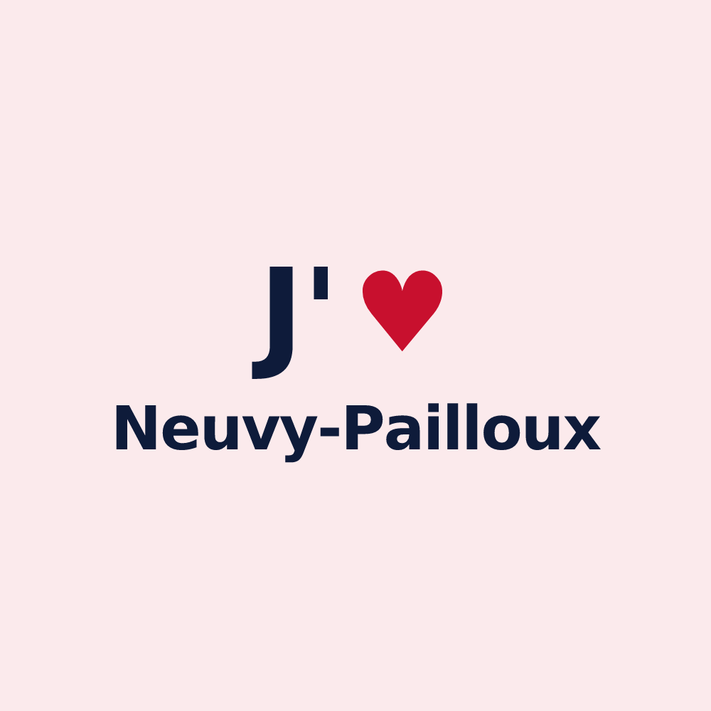 Magnet personnalisé Neuvy-Pailloux — design J'aime Neuvy-Pailloux