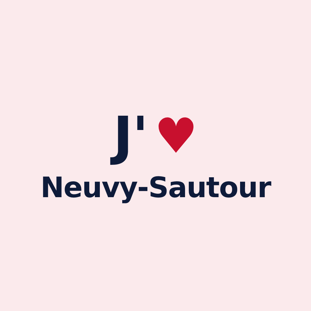 Magnet personnalisé Neuvy-Sautour — design J'aime Neuvy-Sautour