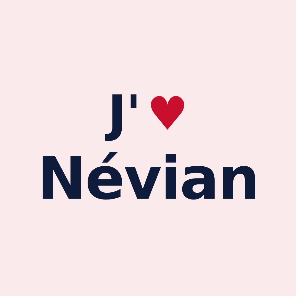 Magnet personnalisé Névian — design J'aime Névian