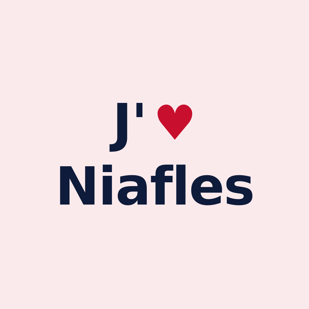Magnet personnalisé Niafles — design J'aime Niafles