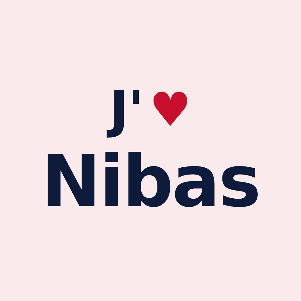 Magnet personnalisé Nibas — design J'aime Nibas