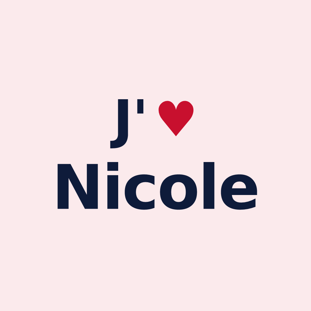 Magnet personnalisé Nicole — design J'aime Nicole