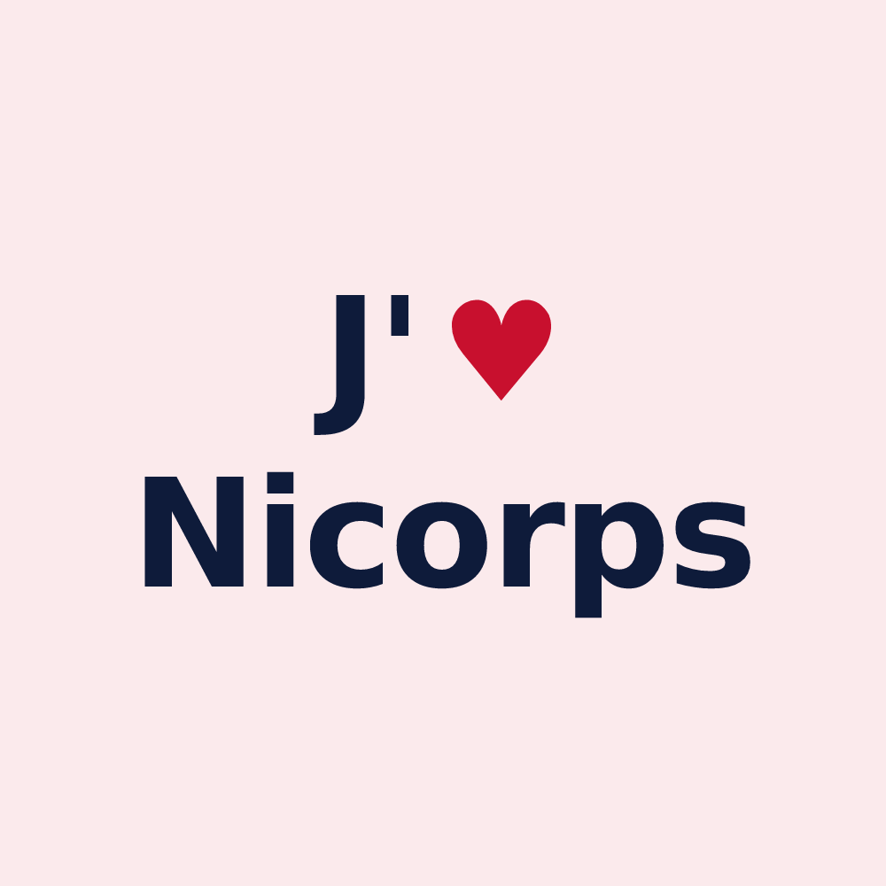 Magnet personnalisé Nicorps — design J'aime Nicorps