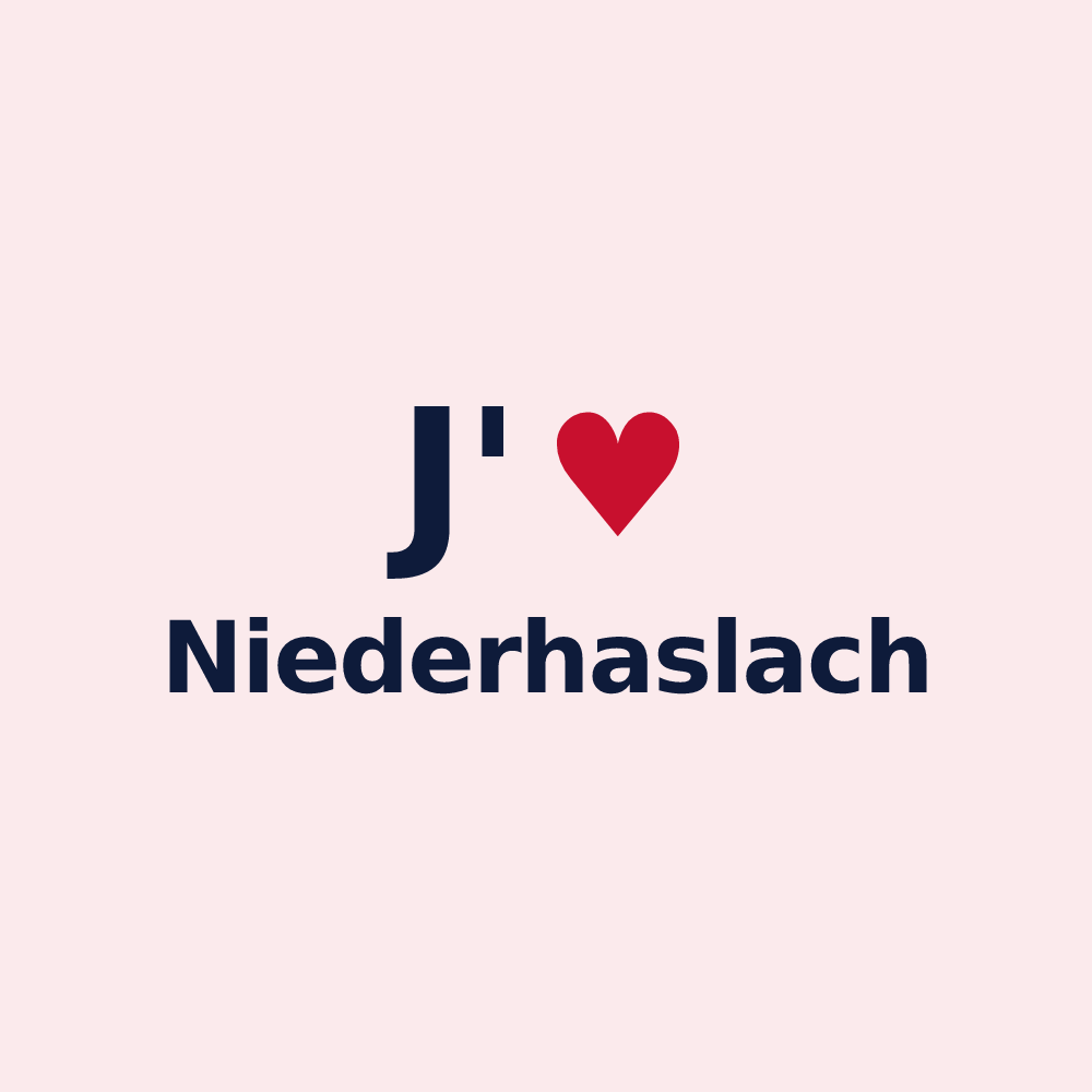 Magnet personnalisé Niederhaslach — design « J'aime Niederhaslach » imprimé sur le magnet