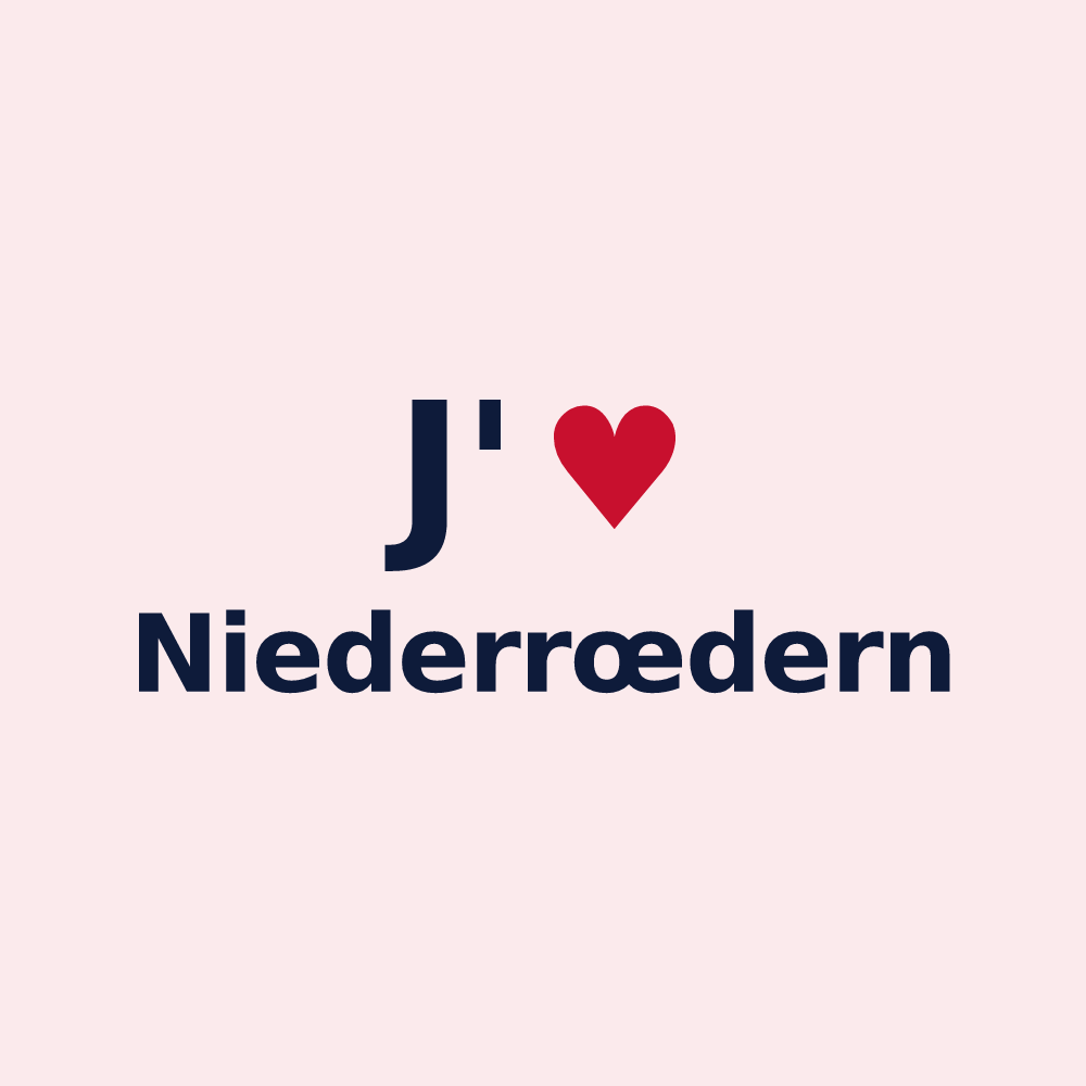 Magnet personnalisé Niederrœdern — design « J'aime Niederrœdern » imprimé sur le magnet