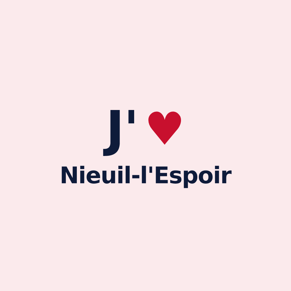Magnet personnalisé Nieuil-l'Espoir — design J'aime Nieuil-l'Espoir