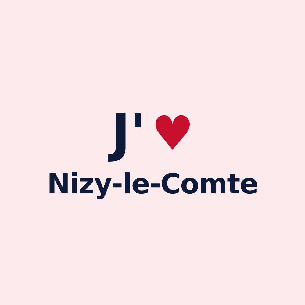 Magnet personnalisé Nizy-le-Comte — design J'aime Nizy-le-Comte