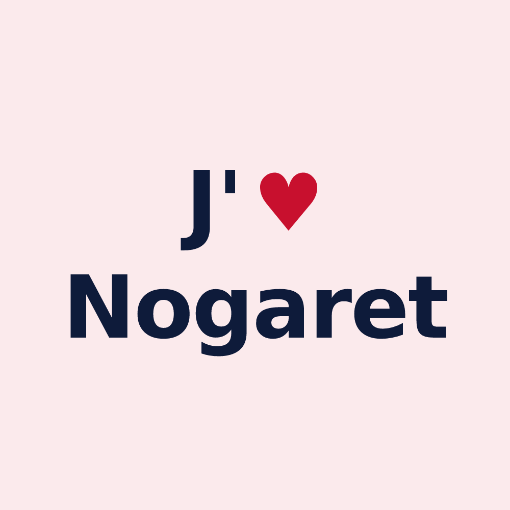 Magnet personnalisé Nogaret — design J'aime Nogaret