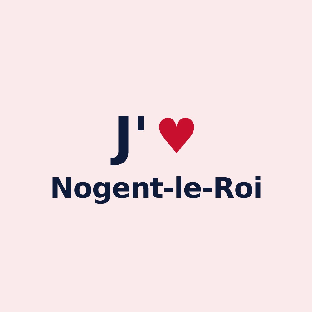 Magnet personnalisé Nogent-le-Roi — design J'aime Nogent-le-Roi