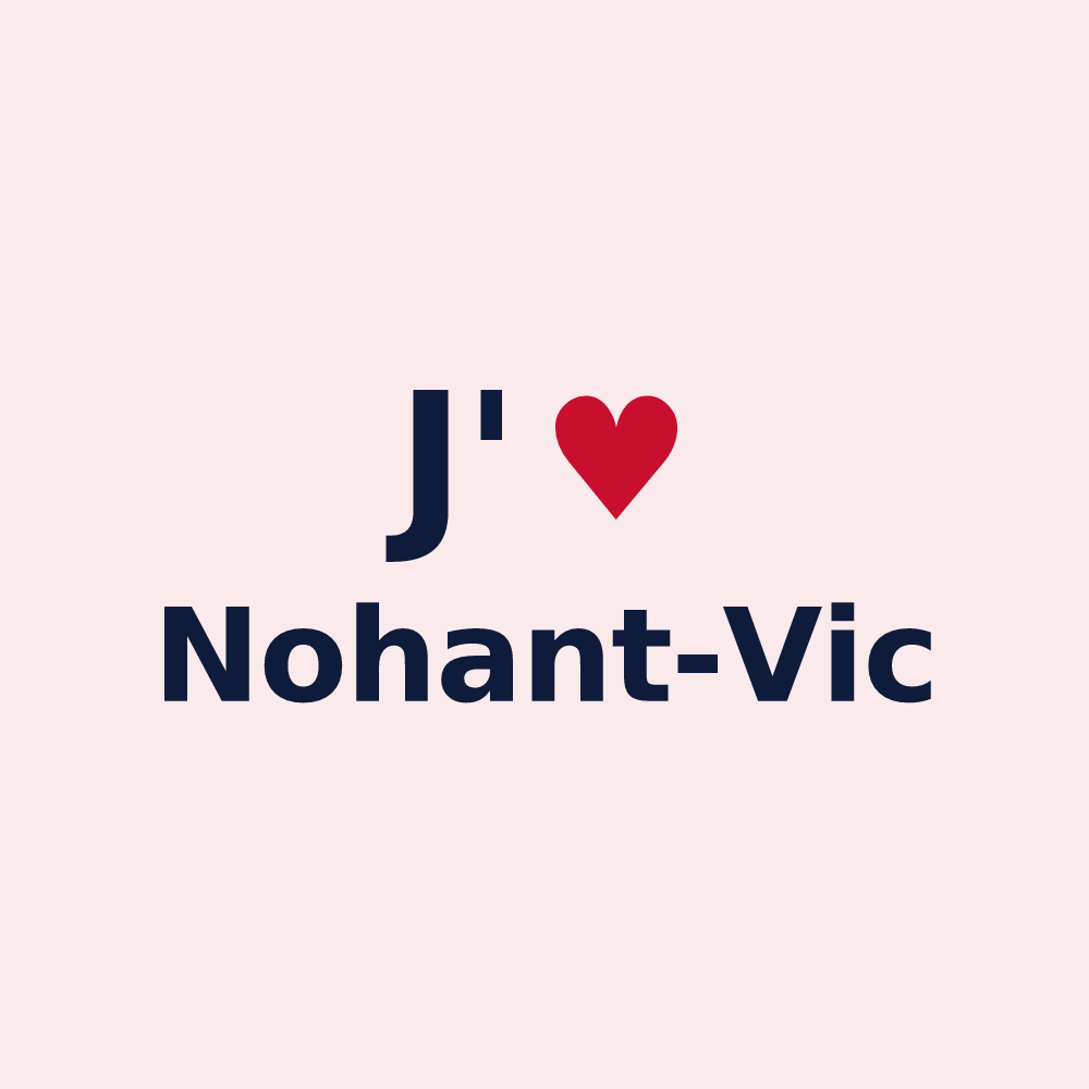Magnet personnalisé Nohant-Vic — design J'aime Nohant-Vic