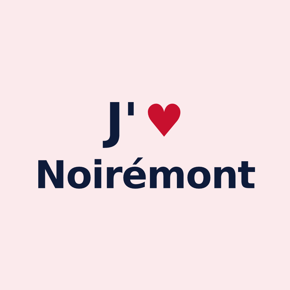 Magnet personnalisé Noirémont — design « J'aime Noirémont » imprimé sur le magnet