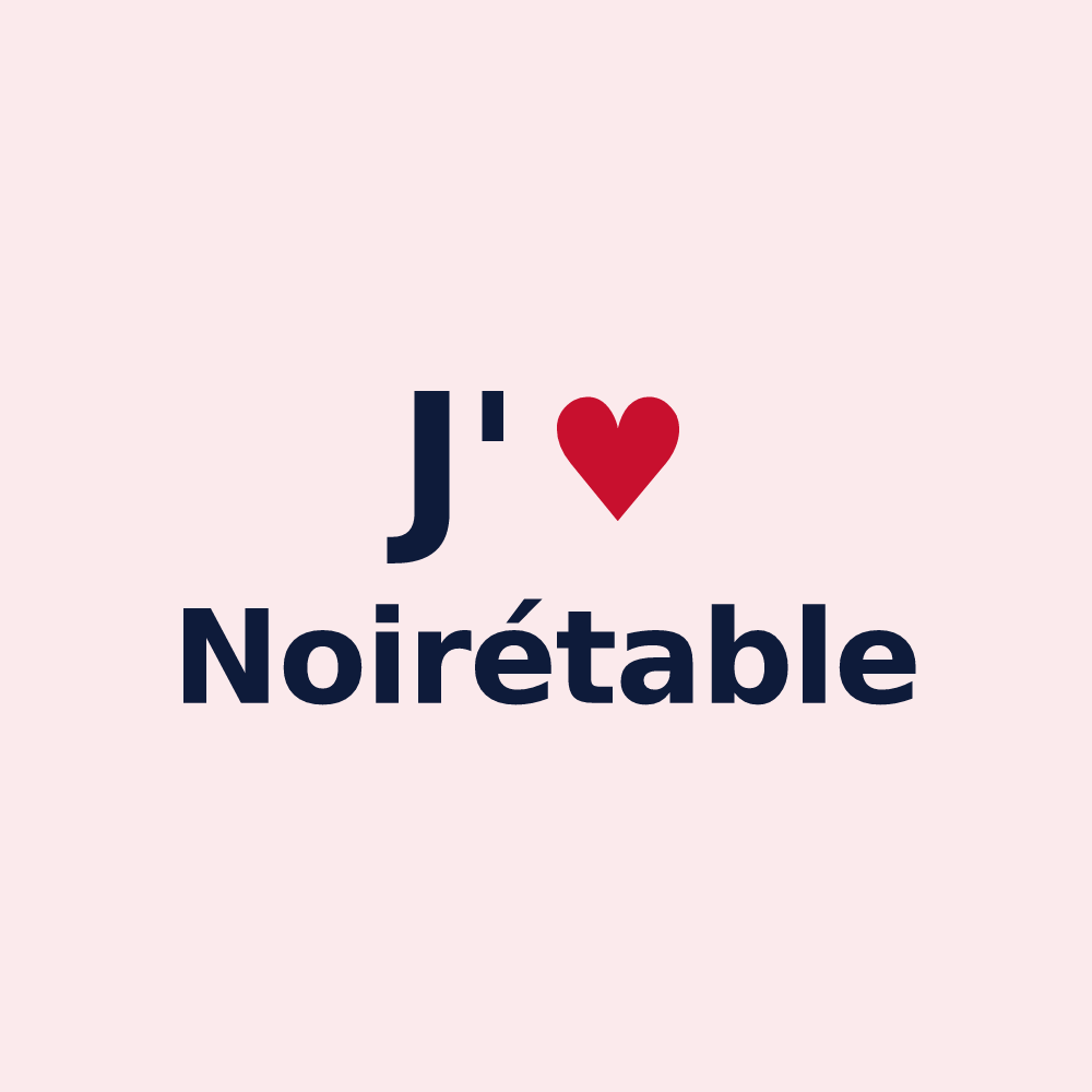Magnet personnalisé Noirétable — design « J'aime Noirétable » imprimé sur le magnet