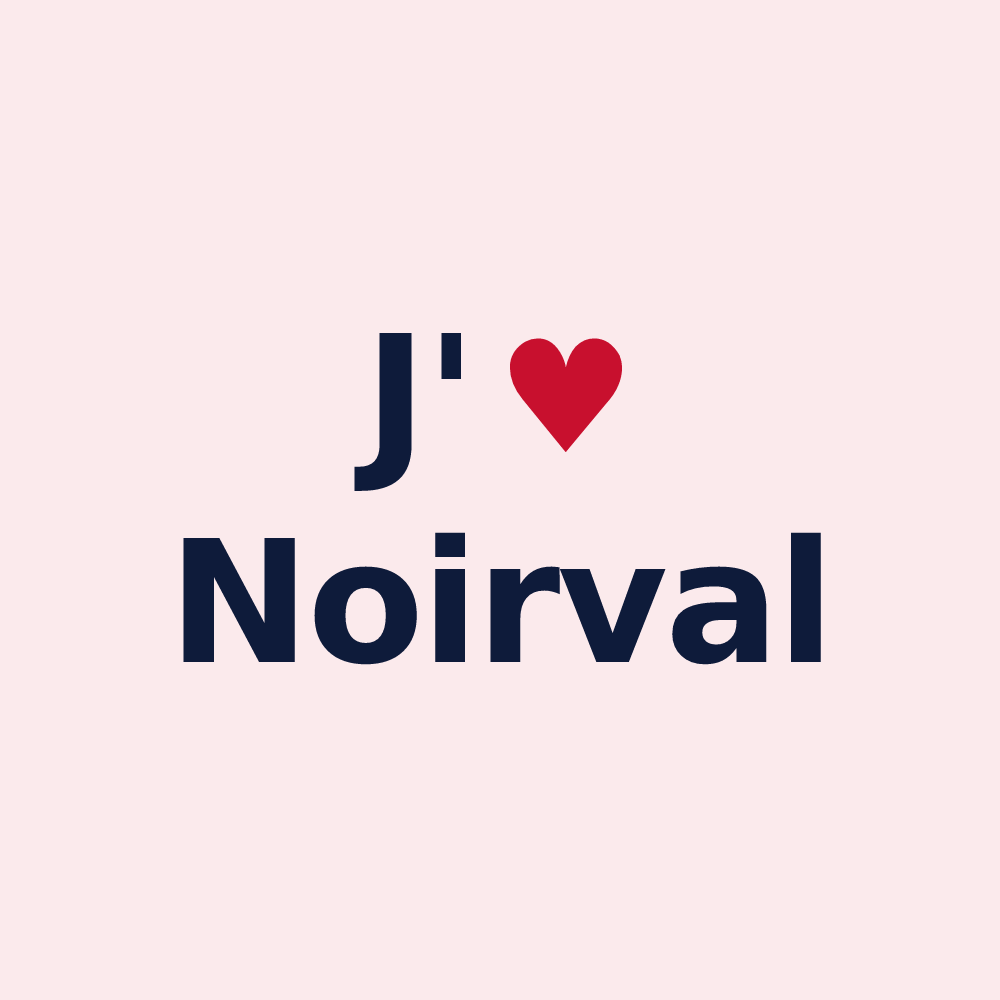Magnet personnalisé Noirval — design J'aime Noirval
