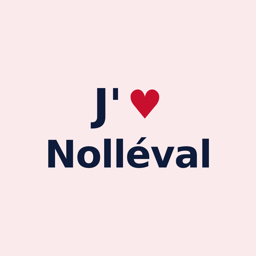 Magnet personnalisé Nolléval — design « J'aime Nolléval » imprimé sur le magnet