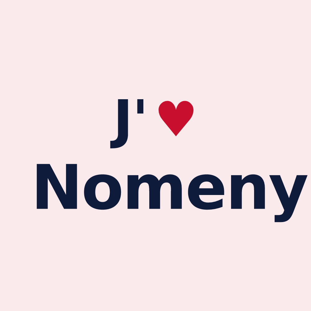 Magnet personnalisé Nomeny — design J'aime Nomeny