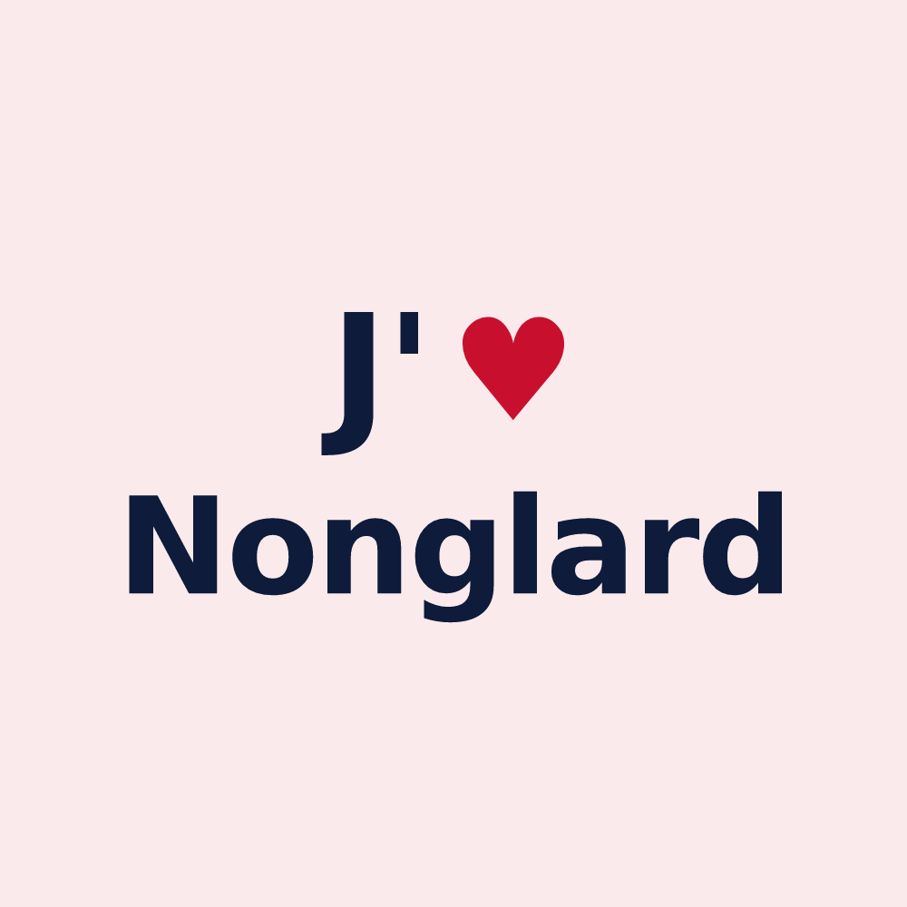 Magnet personnalisé Nonglard — design J'aime Nonglard
