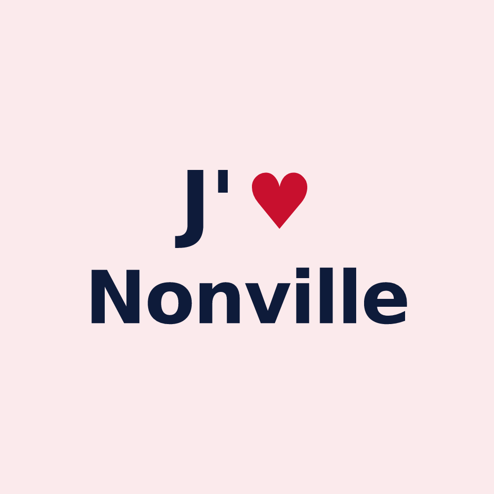 Magnet personnalisé Nonville — design « J'aime Nonville » imprimé sur le magnet