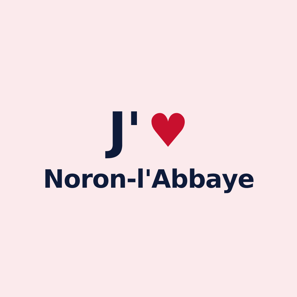 Magnet personnalisé Noron-l'Abbaye — design « J'aime Noron-l'Abbaye » imprimé sur le magnet