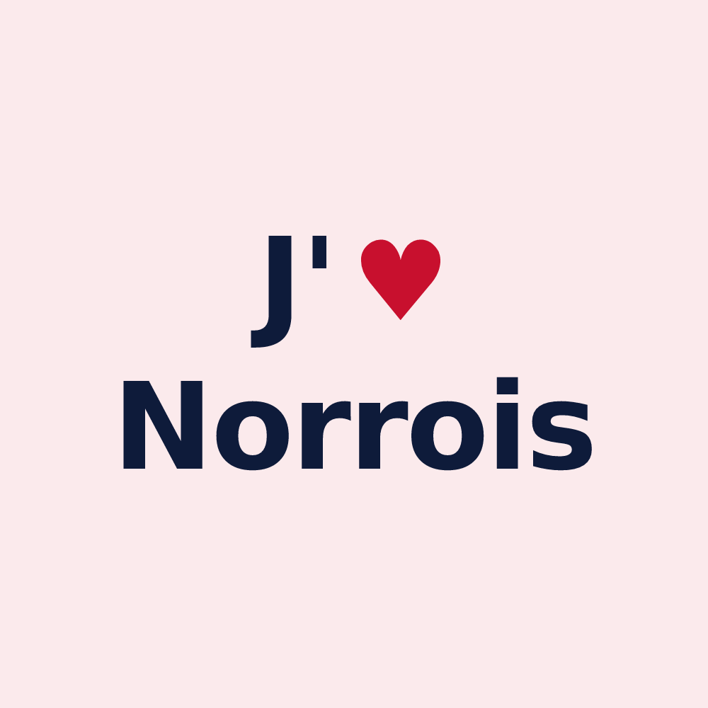 Magnet personnalisé Norrois — design J'aime Norrois