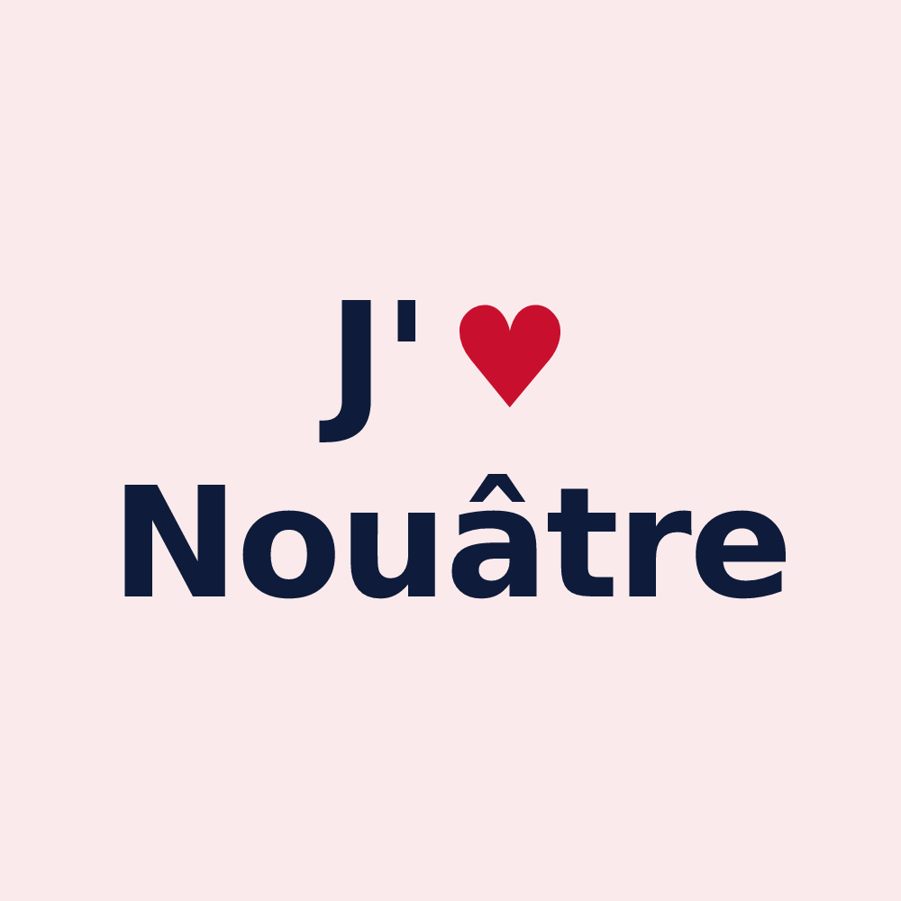 Magnet personnalisé Nouâtre — design « J'aime Nouâtre » imprimé sur le magnet