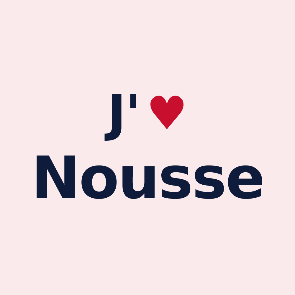 Magnet personnalisé Nousse — design « J'aime Nousse » imprimé sur le magnet