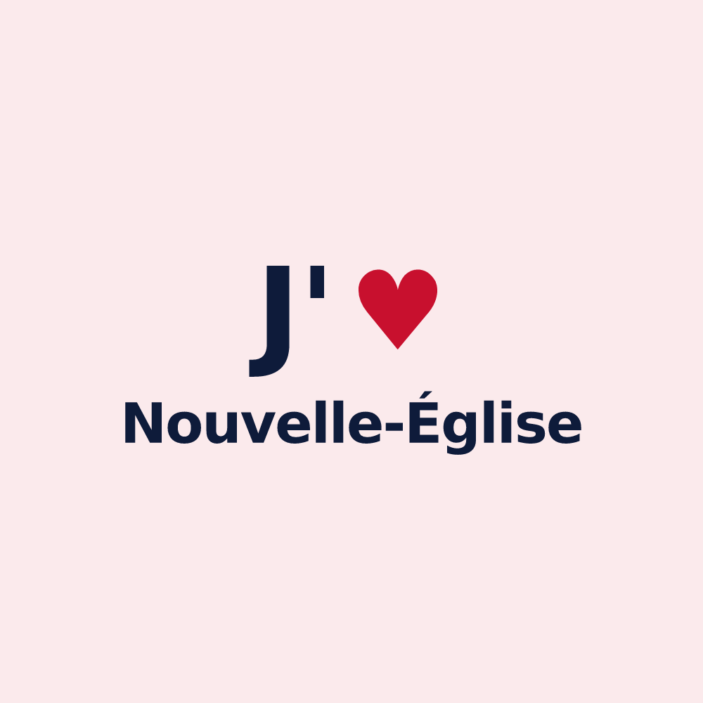 Magnet personnalisé Nouvelle-Église — design J'aime Nouvelle-Église