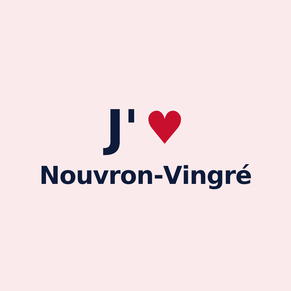 Magnet personnalisé Nouvron-Vingré — design J'aime Nouvron-Vingré