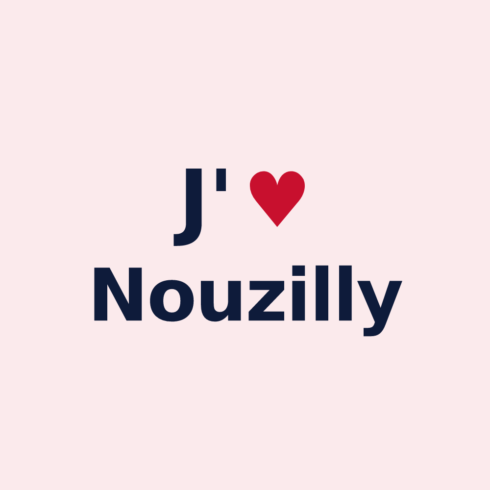 Magnet personnalisé Nouzilly — design J'aime Nouzilly