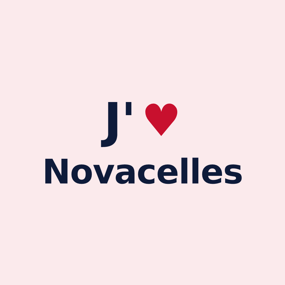 Magnet personnalisé Novacelles — design J'aime Novacelles