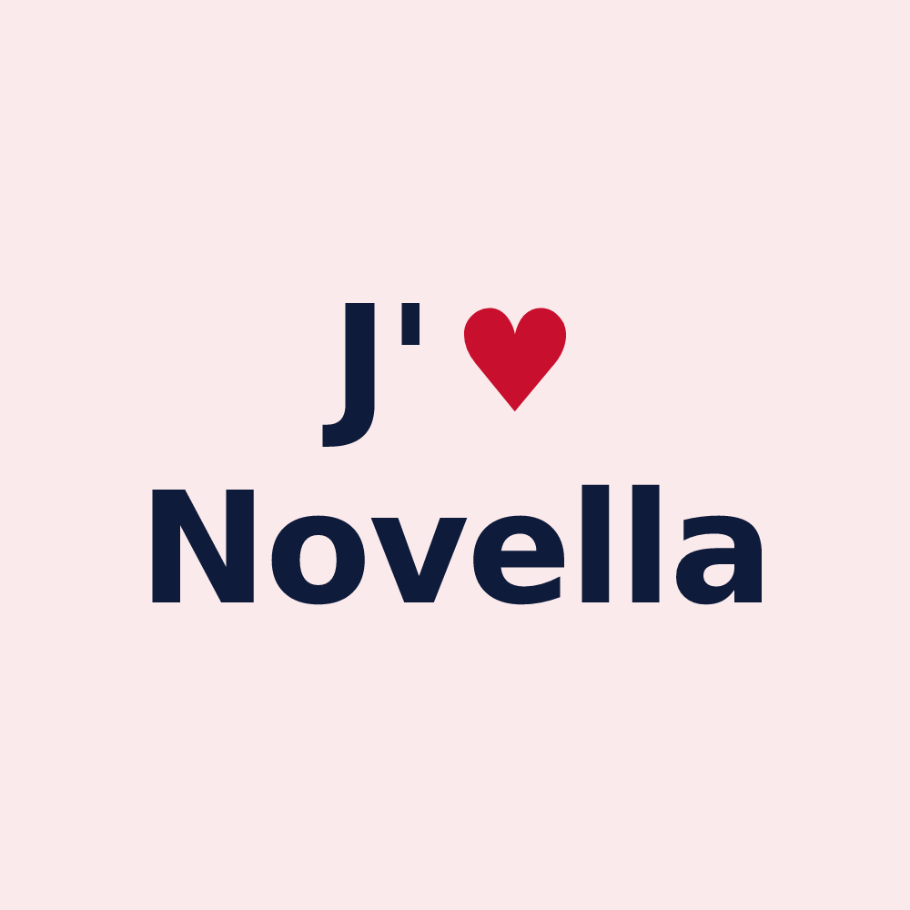 Magnet personnalisé Novella — design « J'aime Novella » imprimé sur le magnet