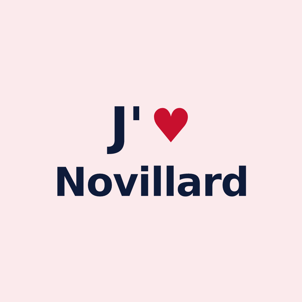 Magnet personnalisé Novillard — design J'aime Novillard