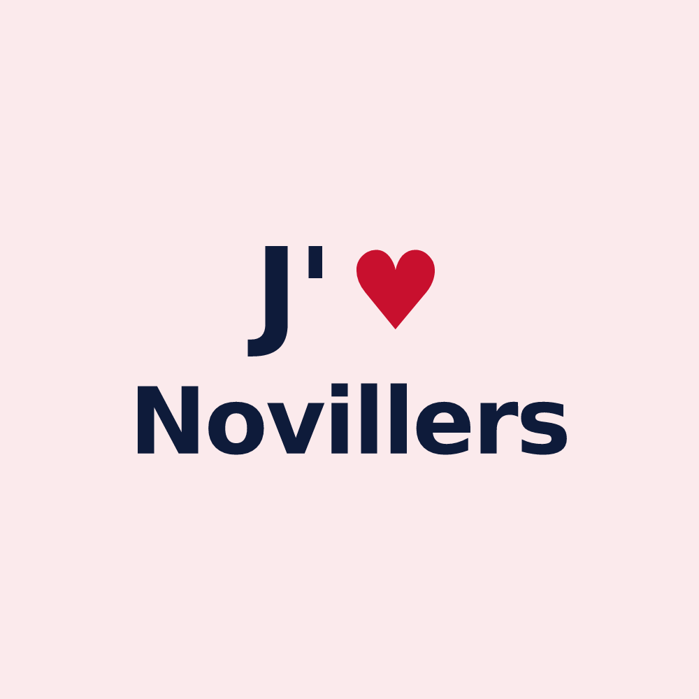 Magnet personnalisé Novillers — design J'aime Novillers