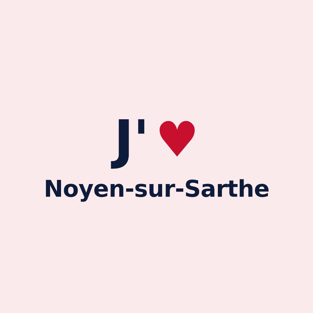 Magnet personnalisé Noyen-sur-Sarthe — design J'aime Noyen-sur-Sarthe