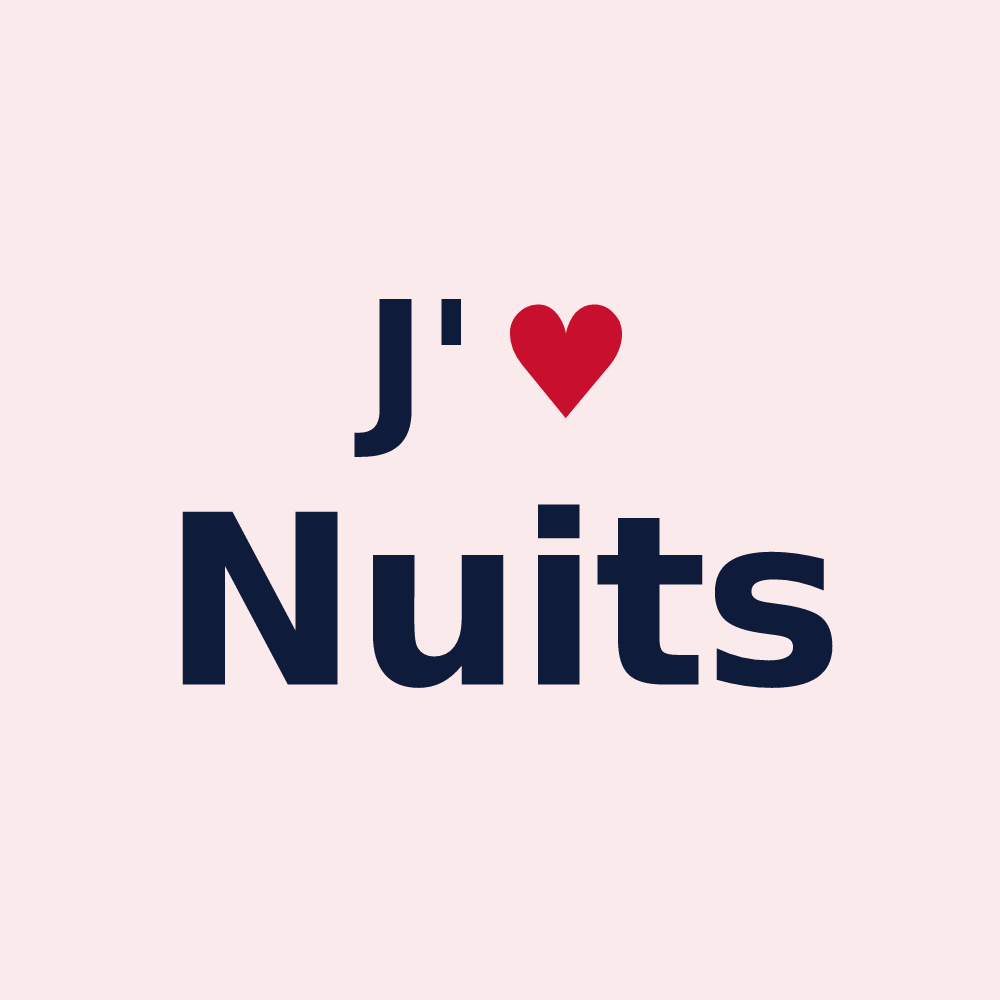 Magnet personnalisé Nuits — design « J'aime Nuits » imprimé sur le magnet