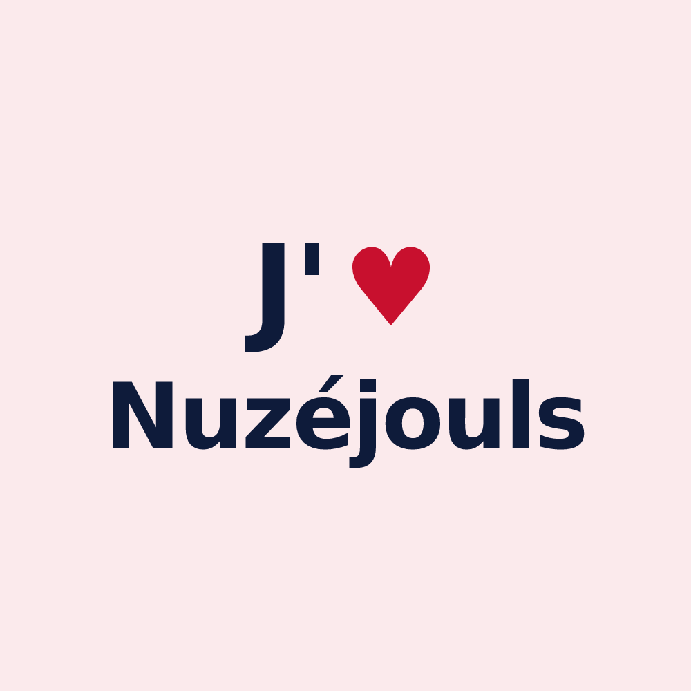 Magnet personnalisé Nuzéjouls — design J'aime Nuzéjouls