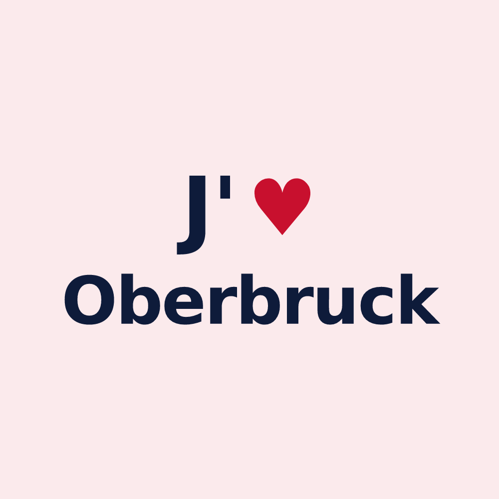 Magnet personnalisé Oberbruck — design « J'aime Oberbruck » imprimé sur le magnet