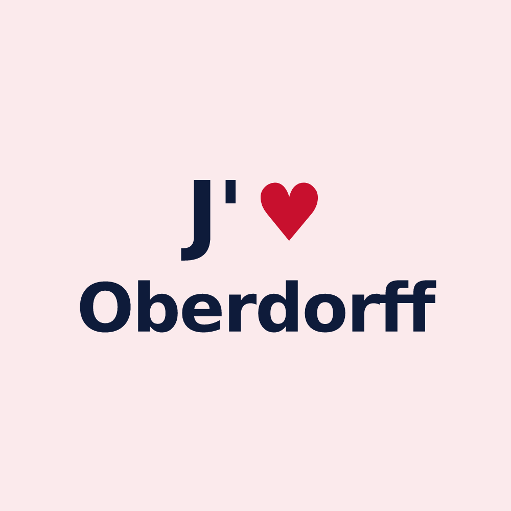 Magnet personnalisé Oberdorff — design J'aime Oberdorff