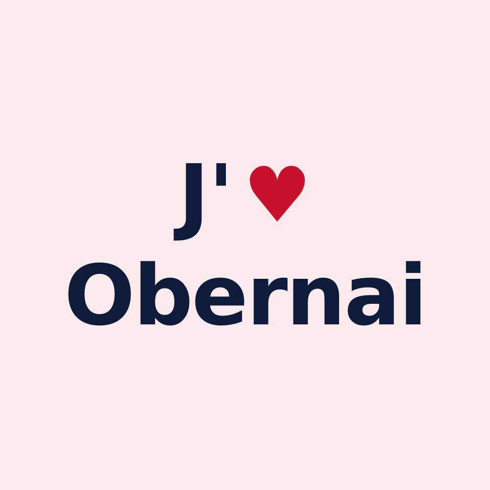 Magnet personnalisé Obernai — design J'aime Obernai