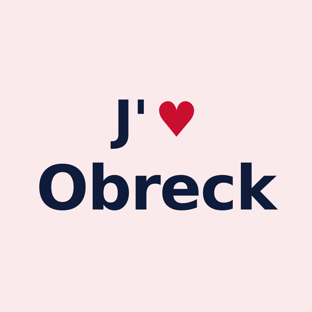 Magnet personnalisé Obreck — design « J'aime Obreck » imprimé sur le magnet