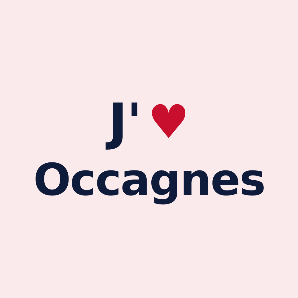 Magnet personnalisé Occagnes — design J'aime Occagnes