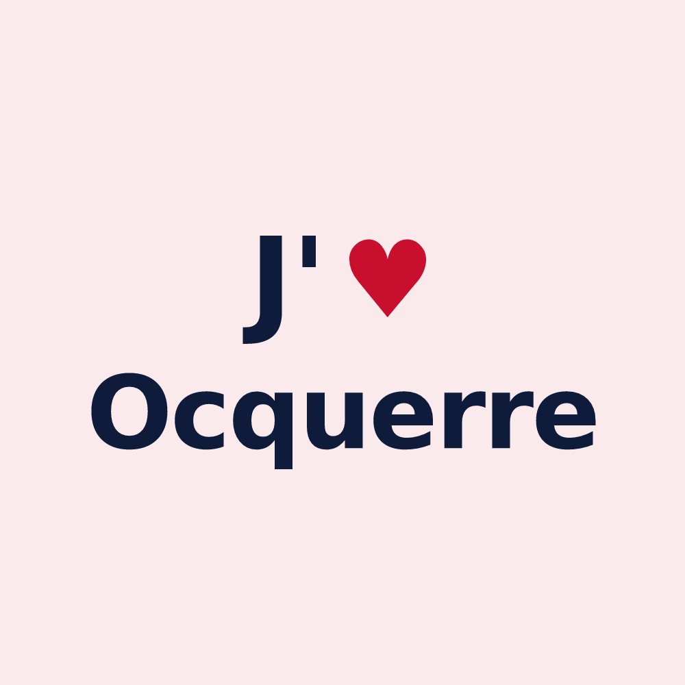 Magnet personnalisé Ocquerre — design J'aime Ocquerre