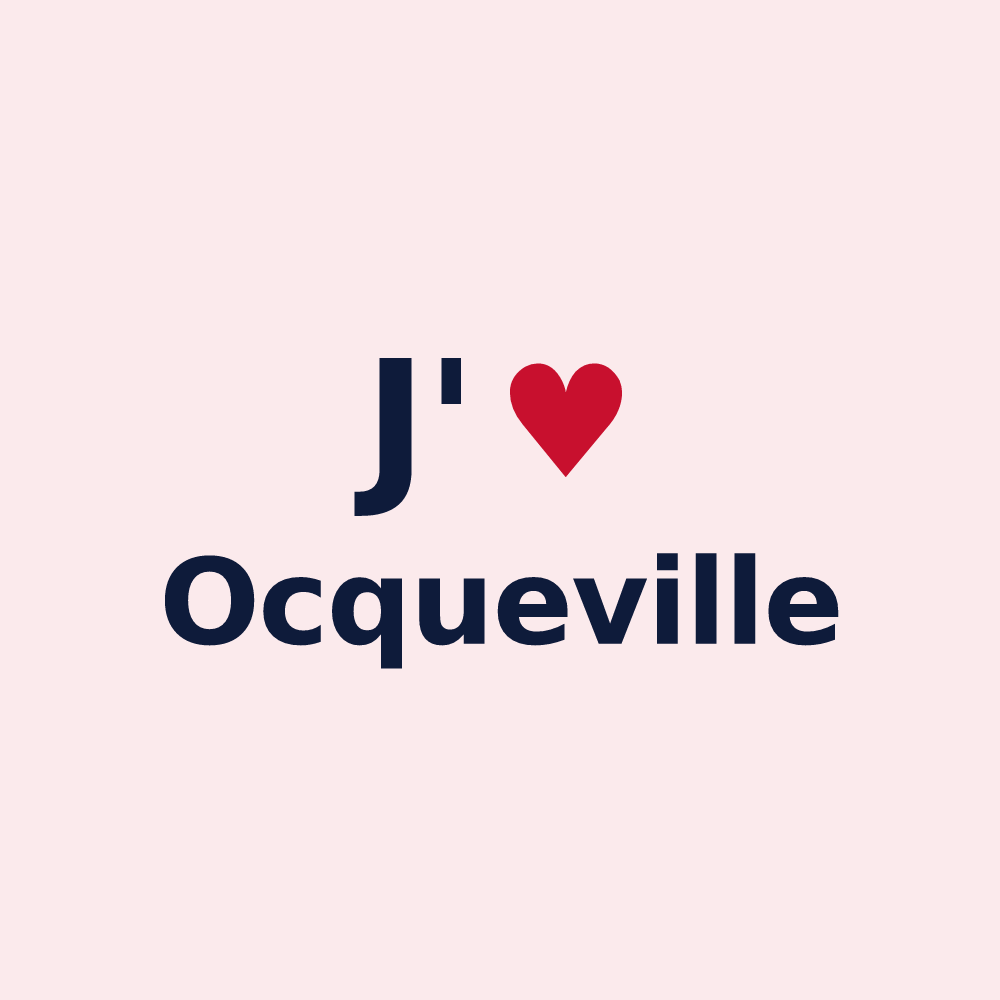 Magnet personnalisé Ocqueville — design J'aime Ocqueville