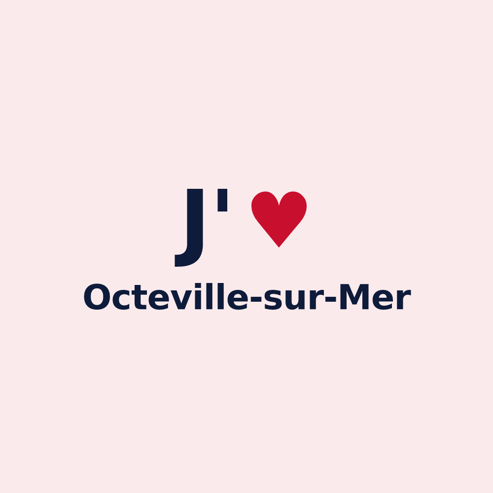 Magnet personnalisé Octeville-sur-Mer — design J'aime Octeville-sur-Mer