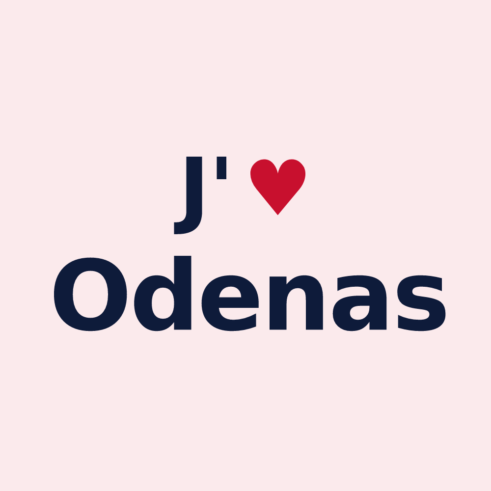 Magnet personnalisé Odenas — design J'aime Odenas