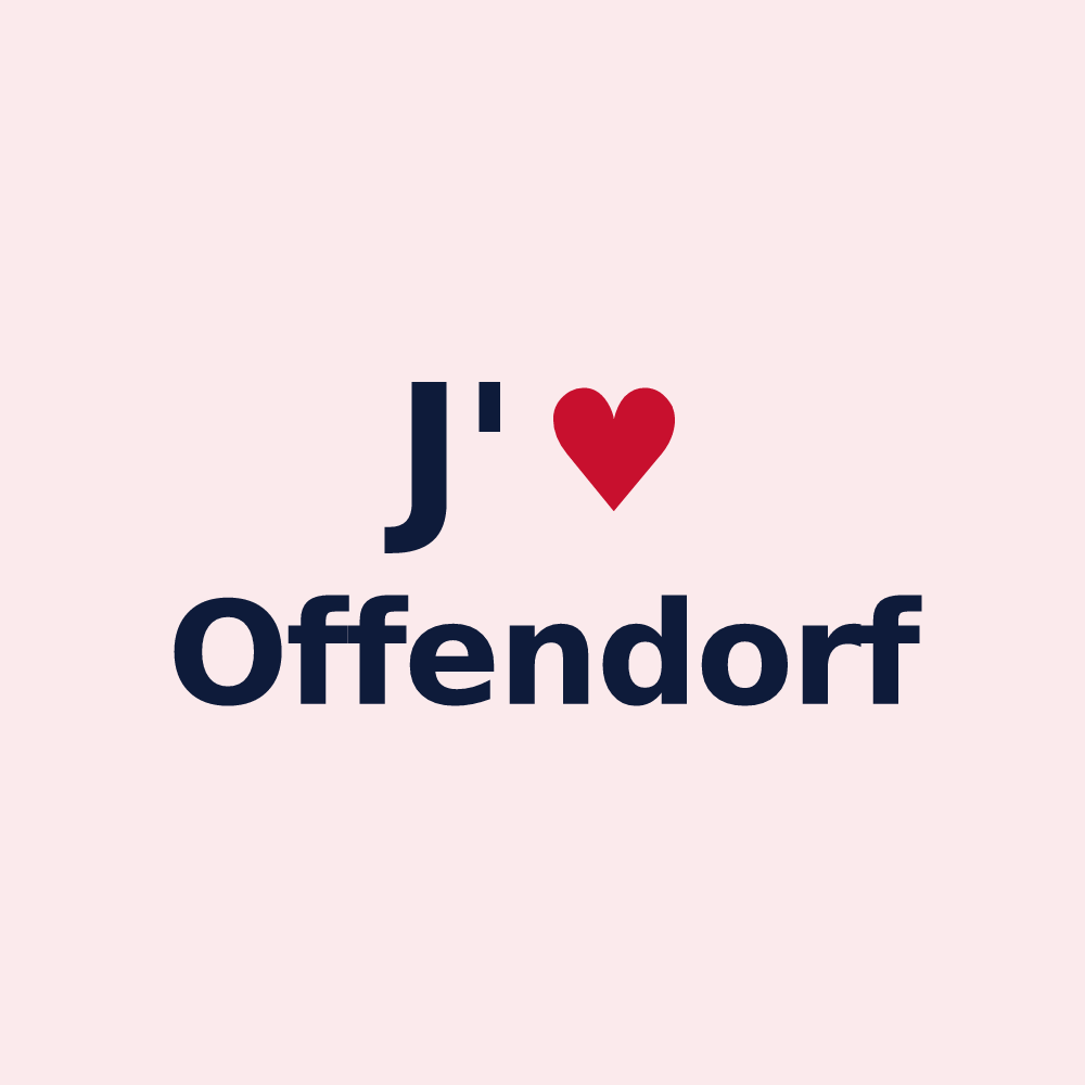 Magnet personnalisé Offendorf — design J'aime Offendorf