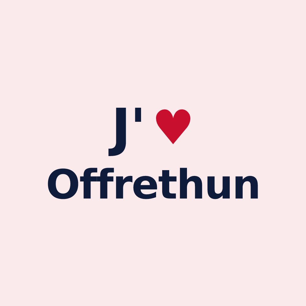 Magnet personnalisé Offrethun — design J'aime Offrethun