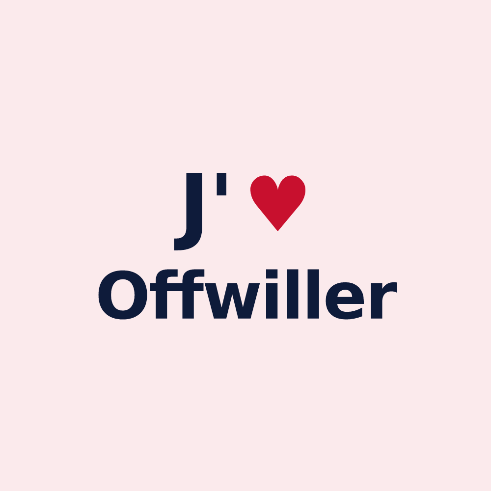 Magnet personnalisé Offwiller — design J'aime Offwiller