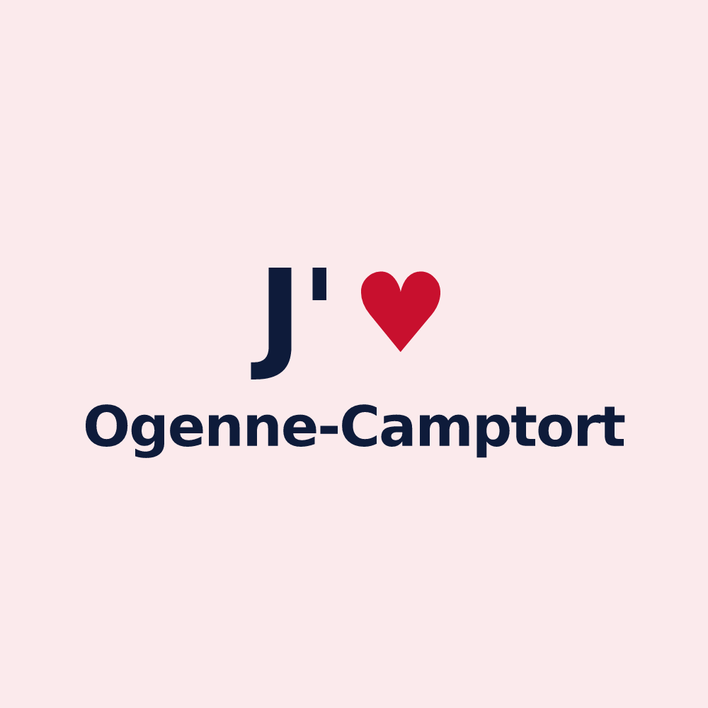 Magnet personnalisé Ogenne-Camptort — design J'aime Ogenne-Camptort